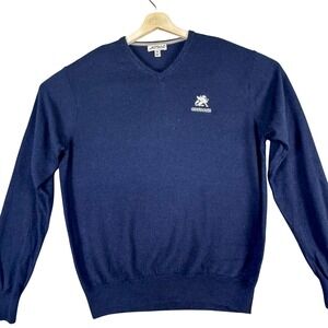 Peter Millar Sweater Mens XL Navy V Neck Merino Wool Silk Grandover‎ Golf Knit